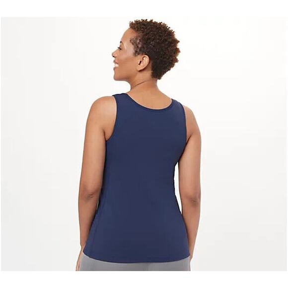 SUSAN GRAVER SG SPORT NEW $44 Contour Knit Tank Top w/ Built-In Bra Truffle XL - Picture 2 of 2